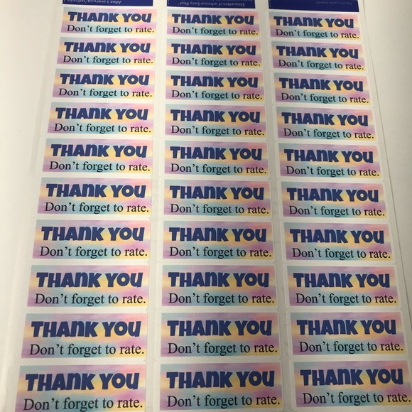 90 thank you don’t forget to rate stickers 1x2 5/8 - Picture 3 of 4